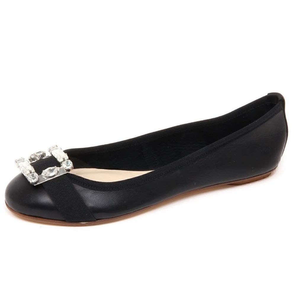 Anna Baiguera Annette Flex Ballerina Donna Black Crystal Buckle Shoe Women’s 40